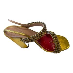 Gucci embellished gold heels